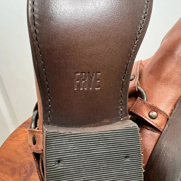 Frye Wyatt Harness Women's Wyatt Ankle Boots Size 5.5 Cognac Brown Western Style - Picture 8 of 12